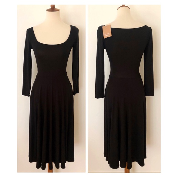 NWT✨Reformation Lou Black Midi Dress Size Size XS - Picture 3 of 7